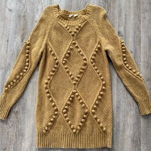 Anthropologie Moth Wool Blend Pom Pom Sweater